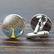 Load image into Gallery viewer, Tree of Life Cufflinks for Men Best Man Cufflinks Set Cufflinks Wedding Life Tree Suit Shirt Silver Cuff Links Men Accessories
