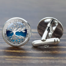Load image into Gallery viewer, Tree of Life Cufflinks for Men Best Man Cufflinks Set Cufflinks Wedding Life Tree Suit Shirt Silver Cuff Links Men Accessories
