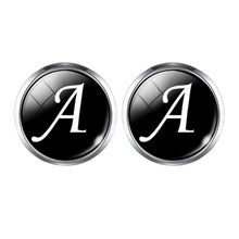 Load image into Gallery viewer, Men's Fashion A-Z Single Alphabet Cufflinks Silver Color Letter Cuff Button for Male Gentleman Shirt Wedding Cuff Links Gifts
