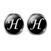 Load image into Gallery viewer, Men's Fashion A-Z Single Alphabet Cufflinks Silver Color Letter Cuff Button for Male Gentleman Shirt Wedding Cuff Links Gifts
