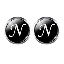 Load image into Gallery viewer, Men's Fashion A-Z Single Alphabet Cufflinks Silver Color Letter Cuff Button for Male Gentleman Shirt Wedding Cuff Links Gifts
