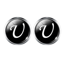 Load image into Gallery viewer, Men's Fashion A-Z Single Alphabet Cufflinks Silver Color Letter Cuff Button for Male Gentleman Shirt Wedding Cuff Links Gifts
