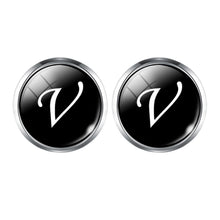 Load image into Gallery viewer, Men's Fashion A-Z Single Alphabet Cufflinks Silver Color Letter Cuff Button for Male Gentleman Shirt Wedding Cuff Links Gifts
